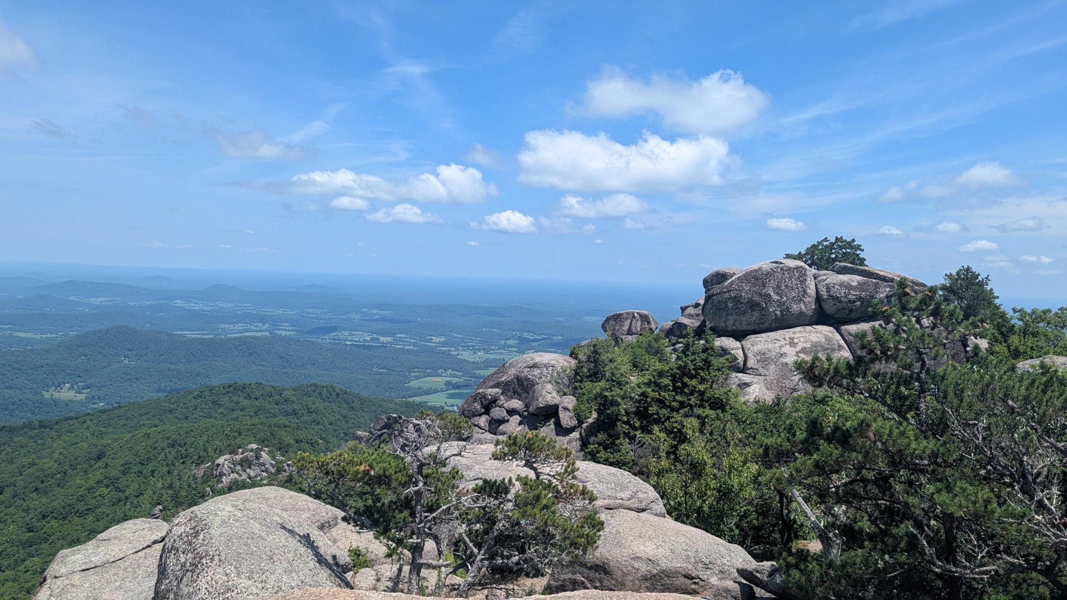 The view from the top of Old Rag Mountain in Virginia